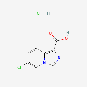 molecular formula C8H6Cl2N2O2 B2797513 6-Chloroimidazo[1,5-a]pyridine-1-carboxylic acid hydrochloride CAS No. 1909317-38-9