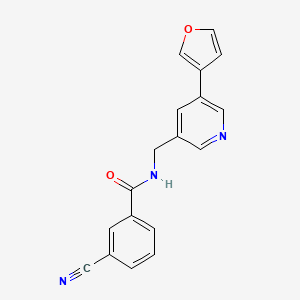 molecular formula C18H13N3O2 B2797522 3-氰基-N-((5-(呋喃-3-基)嘧啶-3-基)甲基)苯甲酰胺 CAS No. 2034365-02-9