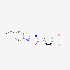 molecular formula C18H18N2O3S2 B2797524 N-(6-异丙基苯并噻唑-2-基)-4-(甲磺酰基)苯甲酰胺 CAS No. 896360-14-8