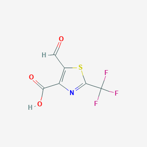 molecular formula C6H2F3NO3S B2797528 5-Formyl-2-(trifluoromethyl)-1,3-thiazole-4-carboxylic acid CAS No. 2248379-15-7