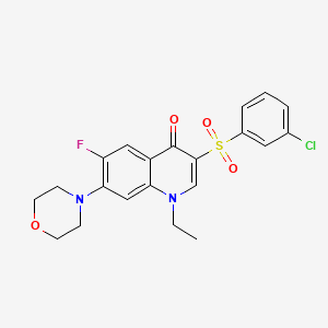 molecular formula C21H20ClFN2O4S B2797540 3-((3-chlorophenyl)sulfonyl)-1-ethyl-6-fluoro-7-morpholinoquinolin-4(1H)-one CAS No. 892757-27-6