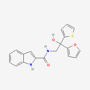 molecular formula C19H16N2O3S B2797544 N-(2-(furan-2-yl)-2-hydroxy-2-(thiophen-2-yl)ethyl)-1H-indole-2-carboxamide CAS No. 2034484-18-7