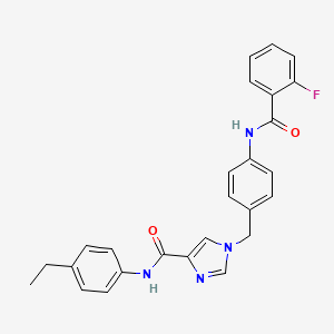 molecular formula C26H23FN4O2 B2797545 N-(4-ethylphenyl)-1-(4-(2-fluorobenzamido)benzyl)-1H-imidazole-4-carboxamide CAS No. 1251683-88-1