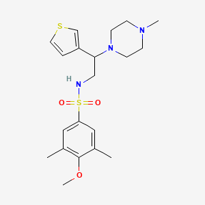 molecular formula C20H29N3O3S2 B2797551 4-甲氧基-3,5-二甲基-N-(2-(4-甲基哌嗪-1-基)-2-(噻吩-3-基)乙基)苯磺酰胺 CAS No. 946221-68-7
