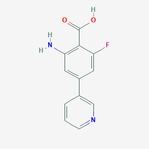 molecular formula C12H9FN2O2 B2797552 2-氨基-6-氟-4-吡啶-3-基苯甲酸 CAS No. 2138221-74-4