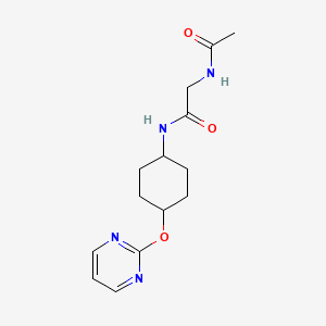 molecular formula C14H20N4O3 B2797556 2-acetamido-N-((1r,4r)-4-(pyrimidin-2-yloxy)cyclohexyl)acetamide CAS No. 2034318-32-4