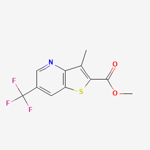 molecular formula C11H8F3NO2S B2797570 甲基3-甲基-6-(三氟甲基)噻吩[3,2-b]吡啶-2-羧酸酯 CAS No. 882748-12-1