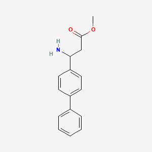 molecular formula C16H17NO2 B2797574 Methyl 3-amino-3-(4-phenylphenyl)propanoate CAS No. 479591-57-6