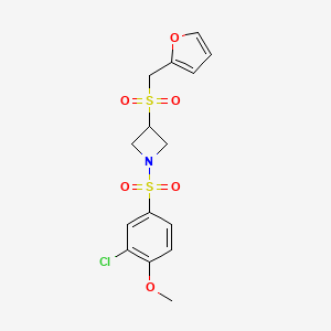 molecular formula C15H16ClNO6S2 B2797577 1-((3-Chloro-4-methoxyphenyl)sulfonyl)-3-((furan-2-ylmethyl)sulfonyl)azetidine CAS No. 1797887-14-9