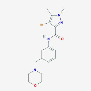 4-bromo-1,5-dimethyl-N-[3-(4-morpholinylmethyl)phenyl]-1H-pyrazole-3-carboxamide