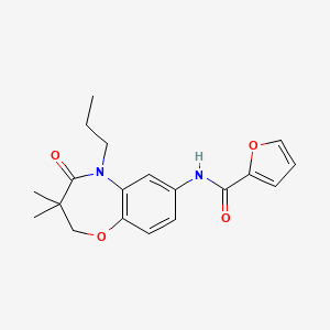 molecular formula C19H22N2O4 B2797581 N-(3,3-dimethyl-4-oxo-5-propyl-2,3,4,5-tetrahydrobenzo[b][1,4]oxazepin-7-yl)furan-2-carboxamide CAS No. 921791-98-2