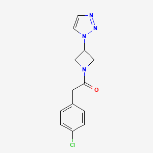 molecular formula C13H13ClN4O B2797582 1-(3-(1H-1,2,3-triazol-1-yl)azetidin-1-yl)-2-(4-chlorophenyl)ethanone CAS No. 2034522-46-6