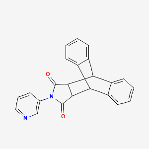 molecular formula C23H16N2O2 B2797586 17-(Pyridin-3-yl)-17-azapentacyclo[6.6.5.0^{2,7}.0^{9,14}.0^{15,19}]nonadeca-2(7),3,5,9(14),10,12-hexaene-16,18-dione CAS No. 19392-46-2