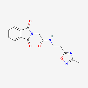molecular formula C15H14N4O4 B2797592 2-(1,3-二氧代异吲哚-2-基)-N-(2-(3-甲基-1,2,4-噁二唑-5-基)乙基)乙酰胺 CAS No. 2034328-06-6