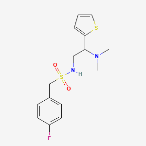 molecular formula C15H19FN2O2S2 B2797607 N-(2-(dimethylamino)-2-(thiophen-2-yl)ethyl)-1-(4-fluorophenyl)methanesulfonamide CAS No. 1209560-37-1
