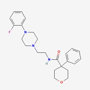 molecular formula C24H30FN3O2 B2797616 N-(2-(4-(2-氟苯基)哌嗪-1-基)乙基)-4-苯基四氢-2H-吡喃-4-甲酰胺 CAS No. 1049386-94-8