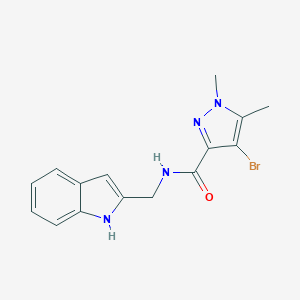 4-bromo-N-(1H-indol-2-ylmethyl)-1,5-dimethyl-1H-pyrazole-3-carboxamide