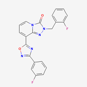 molecular formula C21H13F2N5O2 B2797622 2-(2-fluorobenzyl)-8-(3-(3-fluorophenyl)-1,2,4-oxadiazol-5-yl)-[1,2,4]triazolo[4,3-a]pyridin-3(2H)-one CAS No. 1216590-76-9
