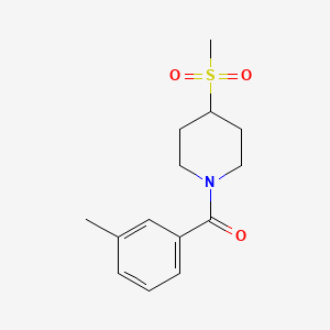 molecular formula C14H19NO3S B2797623 (4-(Methylsulfonyl)piperidin-1-yl)(m-tolyl)methanone CAS No. 1705568-99-5