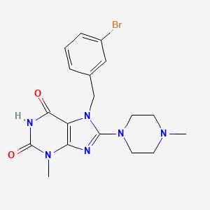 molecular formula C18H21BrN6O2 B2797624 7-(3-bromobenzyl)-3-methyl-8-(4-methylpiperazin-1-yl)-1H-purine-2,6(3H,7H)-dione CAS No. 313471-54-4