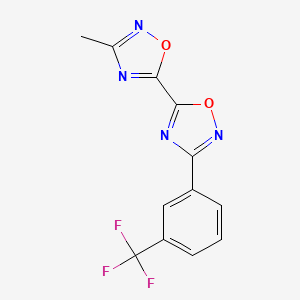 molecular formula C12H7F3N4O2 B2797625 3-Methyl-3'-[3-(trifluoromethyl)phenyl]-5,5'-bi-1,2,4-oxadiazole CAS No. 1775462-06-0