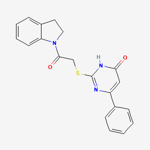 molecular formula C20H17N3O2S B2797629 2-{[2-(2,3-二氢-1H-吲哚-1-基)-2-氧基乙基]硫}-6-苯基-4(3H)-嘧啶酮 CAS No. 518017-87-3