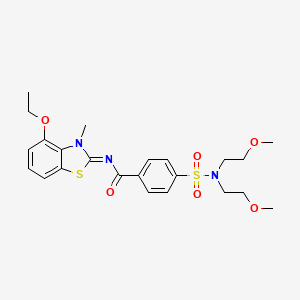 molecular formula C23H29N3O6S2 B2797632 (Z)-4-(N,N-双(2-甲氧基乙基)磺酰胺基)-N-(4-乙氧基-3-甲基苯并[d]噻唑-2(3H)-基亚)苯甲酰胺 CAS No. 533869-10-2