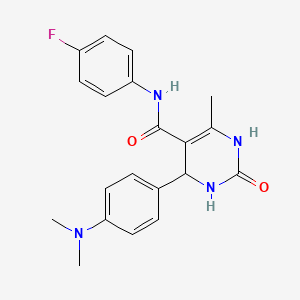 molecular formula C20H21FN4O2 B2797635 4-(4-(dimethylamino)phenyl)-N-(4-fluorophenyl)-6-methyl-2-oxo-1,2,3,4-tetrahydropyrimidine-5-carboxamide CAS No. 537678-92-5