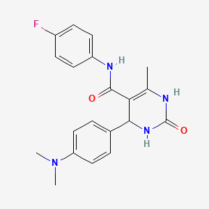 molecular formula C20H21FN4O2 B2797635 4-(4-(二甲氨基)苯基)-N-(4-氟苯基)-6-甲基-2-氧代-1,2,3,4-四氢嘧啶-5-甲酰胺 CAS No. 537678-92-5