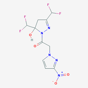 3,5-bis(difluoromethyl)-1-({3-nitro-1H-pyrazol-1-yl}acetyl)-4,5-dihydro-1H-pyrazol-5-ol