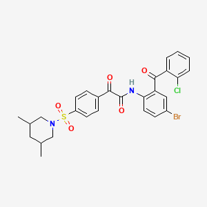 N-(4-bromo-2-(2-chlorobenzoyl)phenyl)-2-(4-((3,5-dimethylpiperidin-1-yl)sulfonyl)phenyl)-2-oxoacetamide