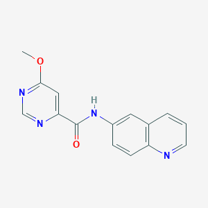 molecular formula C15H12N4O2 B2797648 6-methoxy-N-(quinolin-6-yl)pyrimidine-4-carboxamide CAS No. 2034282-47-6
