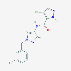 4-chloro-N-[1-(3-fluorobenzyl)-3,5-dimethyl-1H-pyrazol-4-yl]-1-methyl-1H-pyrazole-5-carboxamide
