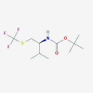 molecular formula C11H20F3NO2S B2797655 Tert-butyl N-[(2S)-3-methyl-1-(trifluoromethylsulfanyl)butan-2-yl]carbamate CAS No. 2092899-88-0