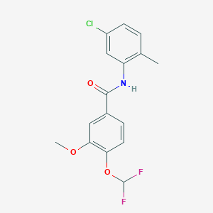 molecular formula C16H14ClF2NO3 B279766 N-(5-chloro-2-methylphenyl)-4-(difluoromethoxy)-3-methoxybenzamide 