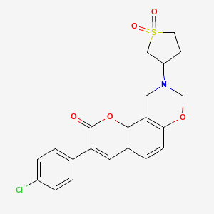 3-(4-chlorophenyl)-9-(1,1-dioxidotetrahydrothiophen-3-yl)-9,10-dihydrochromeno[8,7-e][1,3]oxazin-2(8H)-one