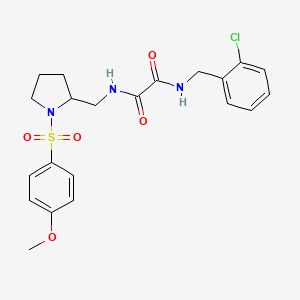 molecular formula C21H24ClN3O5S B2797663 N1-(2-chlorobenzyl)-N2-((1-((4-methoxyphenyl)sulfonyl)pyrrolidin-2-yl)methyl)oxalamide CAS No. 896292-37-8