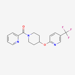 molecular formula C17H16F3N3O2 B2797664 Pyridin-2-yl(4-((5-(trifluoromethyl)pyridin-2-yl)oxy)piperidin-1-yl)methanone CAS No. 1421505-42-1