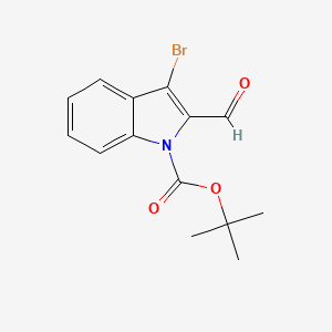 molecular formula C14H14BrNO3 B2797670 叔丁基 3-溴-2-甲酰-1H-吲哚-1-羧酸酯 CAS No. 1346156-91-9