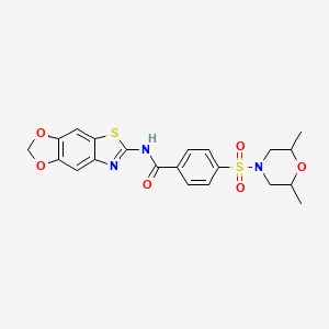 N-([1,3]dioxolo[4',5':4,5]benzo[1,2-d]thiazol-6-yl)-4-((2,6-dimethylmorpholino)sulfonyl)benzamide