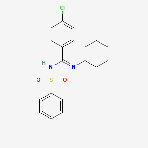 4-chloro-N-cyclohexyl-N'-tosylbenzimidamide