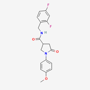 molecular formula C19H18F2N2O3 B2797681 N-(2,4-二氟苄基)-1-(4-甲氧基苯基)-5-氧代吡咯啉-3-甲酰胺 CAS No. 1252912-96-1