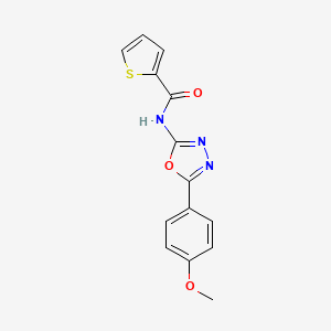 molecular formula C14H11N3O3S B2797687 N-(5-(4-methoxyphenyl)-1,3,4-oxadiazol-2-yl)thiophene-2-carboxamide CAS No. 888414-62-8