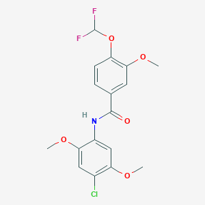 molecular formula C17H16ClF2NO5 B279769 N-(4-chloro-2,5-dimethoxyphenyl)-4-(difluoromethoxy)-3-methoxybenzamide 