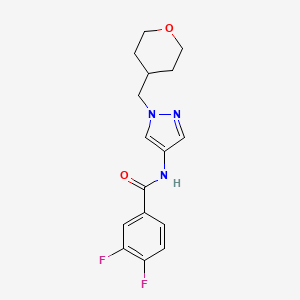 3,4-difluoro-N-(1-((tetrahydro-2H-pyran-4-yl)methyl)-1H-pyrazol-4-yl)benzamide