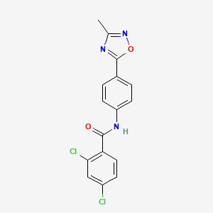 molecular formula C16H11Cl2N3O2 B2797722 2,4-二氯-N-(4-(3-甲基-1,2,4-噁二唑-5-基)苯基)苯甲酰胺 CAS No. 1226428-50-7