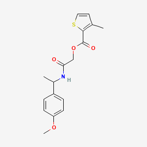 2-((1-(4-Methoxyphenyl)ethyl)amino)-2-oxoethyl 3-methylthiophene-2-carboxylate