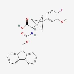 2-(9H-Fluoren-9-ylmethoxycarbonylamino)-2-[3-(4-fluoro-3-methoxyphenyl)-1-bicyclo[1.1.1]pentanyl]acetic acid