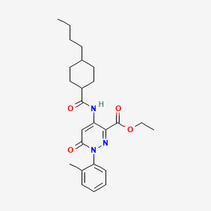 Ethyl 4-(4-butylcyclohexanecarboxamido)-6-oxo-1-(o-tolyl)-1,6-dihydropyridazine-3-carboxylate