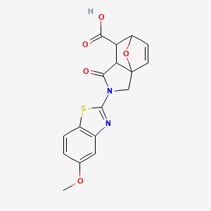 molecular formula C17H14N2O5S B2797729 (3aS,6R)-2-(5-methoxy-1,3-benzothiazol-2-yl)-1-oxo-1,2,3,6,7,7a-hexahydro-3a,6-epoxyisoindole-7-carboxylic acid CAS No. 1212194-86-9
